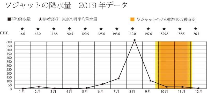 ソジャットの降水量2019年
