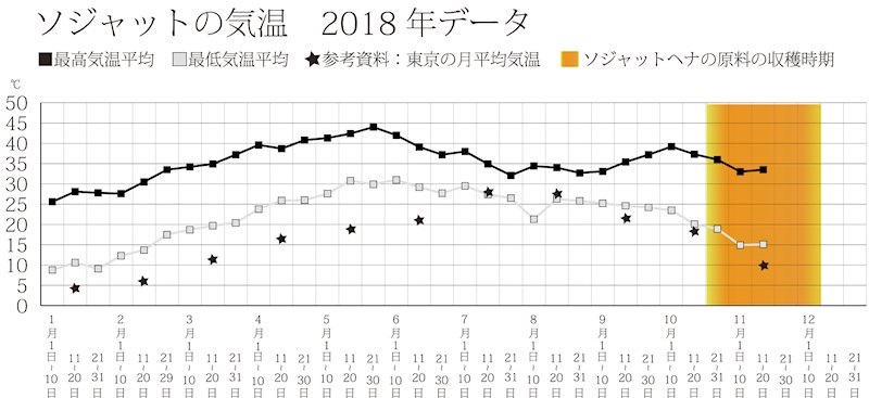 ソジャットヘナによるソジャットレポート。ソジャットは一貫して、一年中、日中は高温にさらされます。